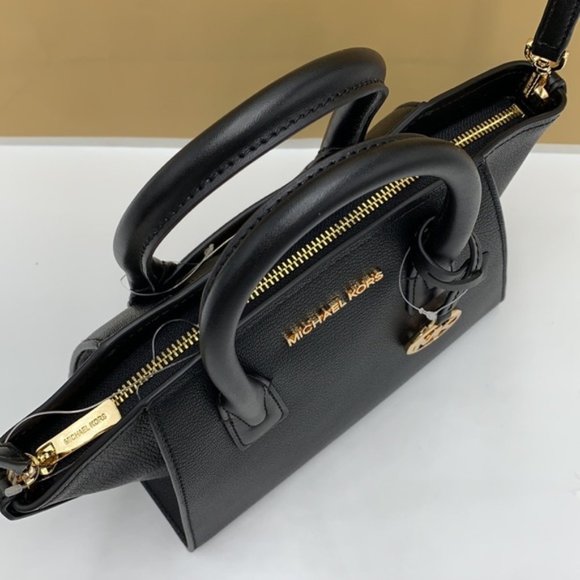 Michael Kors Avril Small Leather Top-Zip Satchel Black color - Picture 8 of 16